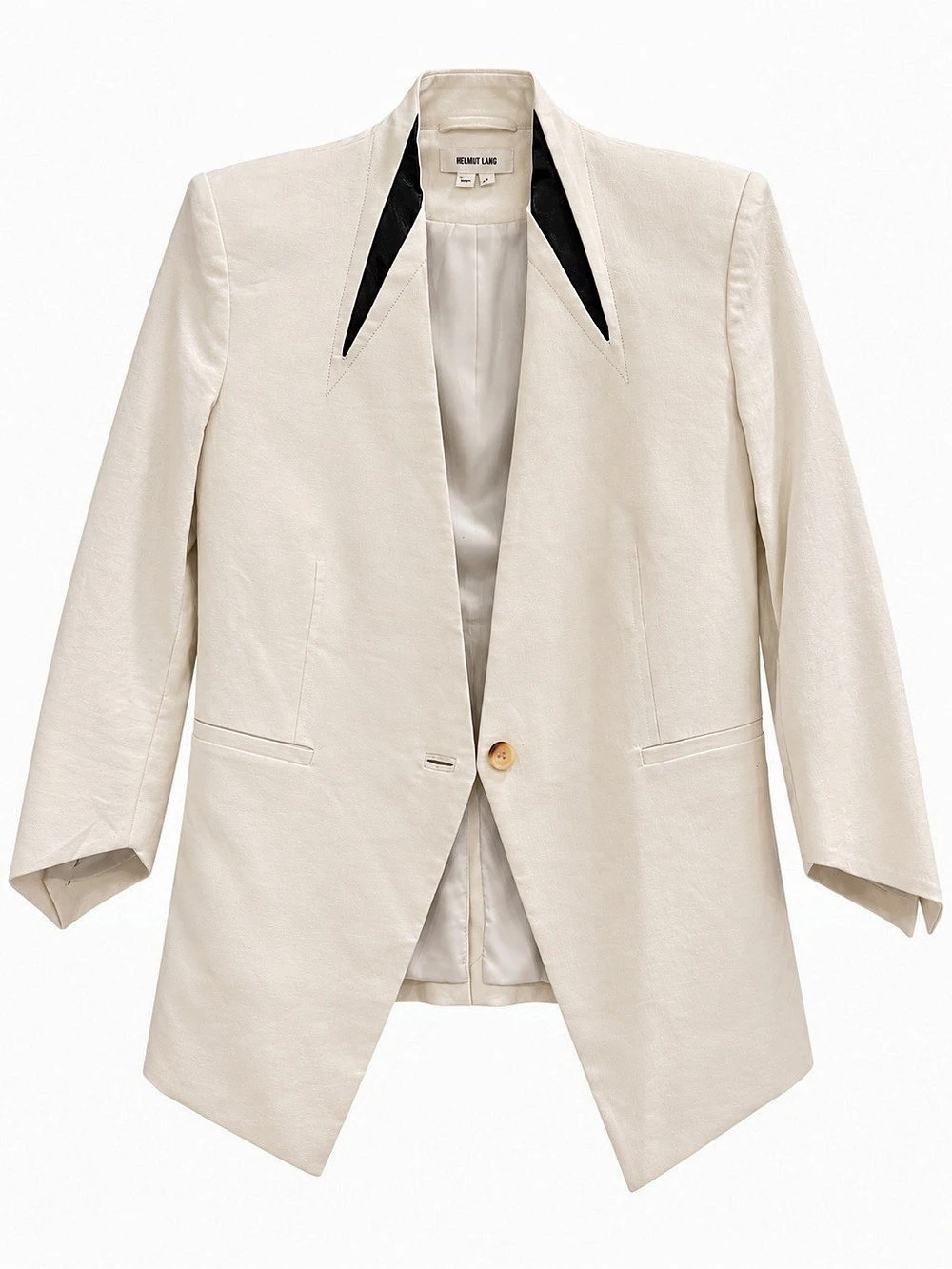 Helmut Lang Linen and Leather Blazer